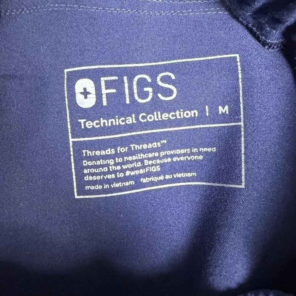 FIGS Scrub Pants Mens M Blue Navy Tansen Jogger Medical Elastic Drawstring Cuff